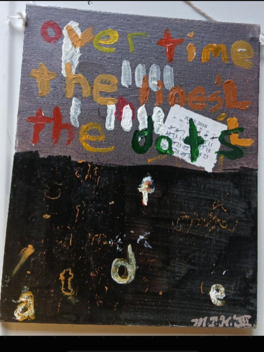 Over Time, The Line Will, and The Date Will Fade, art by Dr. Heaton